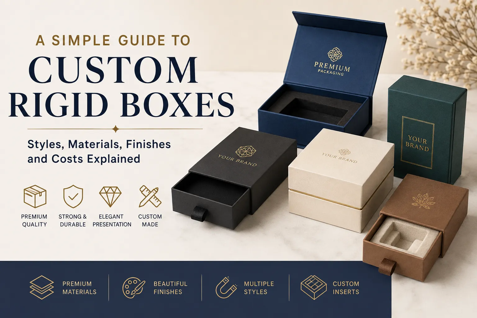 Custom Rigid Boxes: A Simple Guide to Styles, Materials, Finishes, and Costs